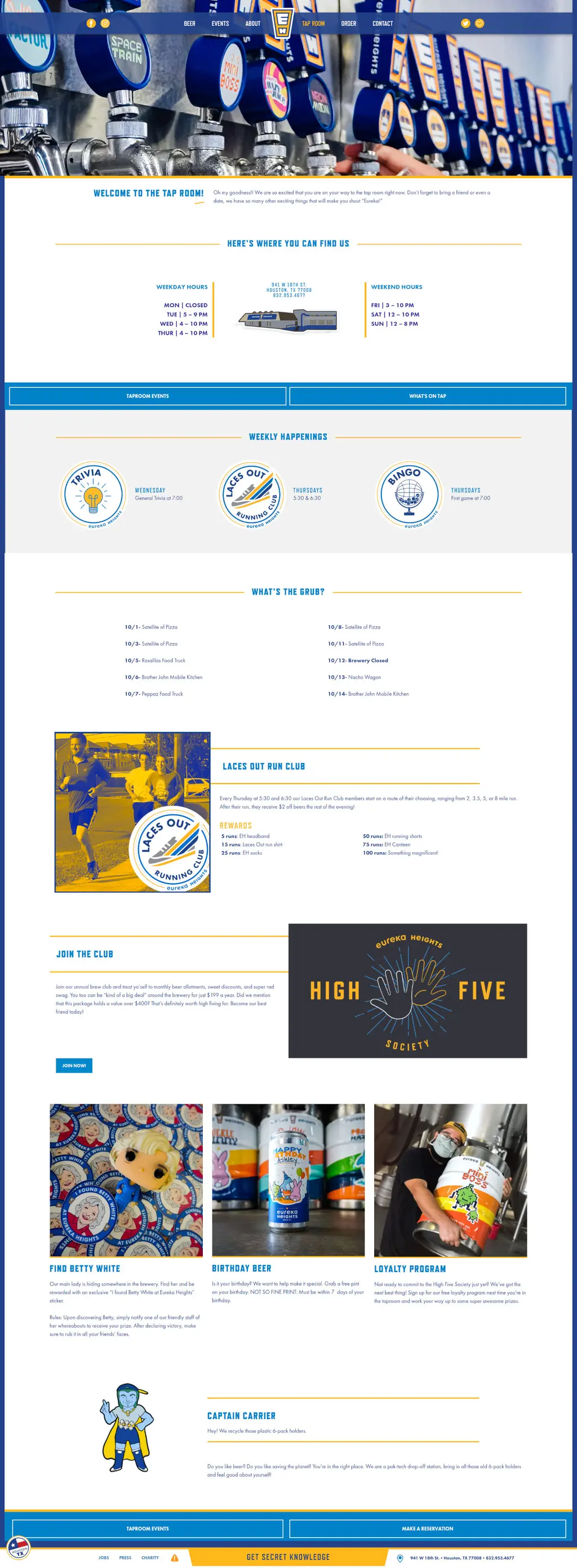 Taproom page desktop